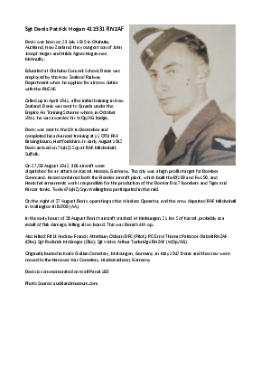 A preview of a PDF biography for Hogan, Denis Patrick